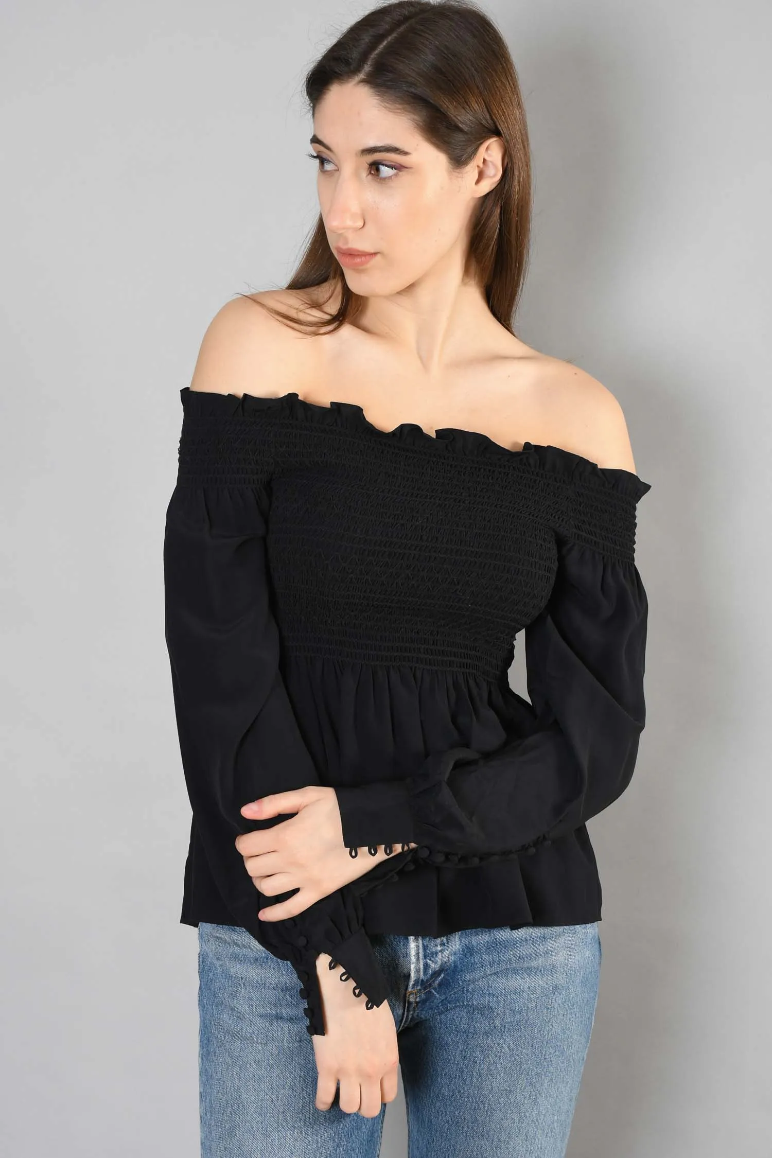 A.L.C. Black Off the Shoulder Top Size 4