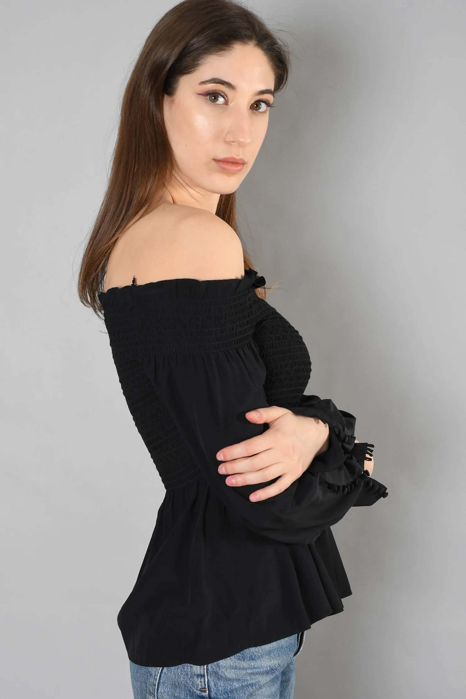 A.L.C. Black Off the Shoulder Top Size 4
