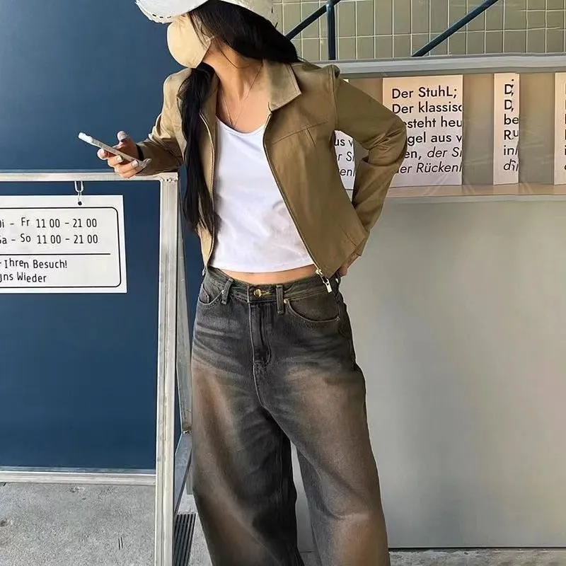 deanwangkt Y2K Women Korean Vintage Streetwear Baggy Jeans High Waisted Straight Wide Leg Pants Denim Trousers Fairy Grunge Alt Clothes