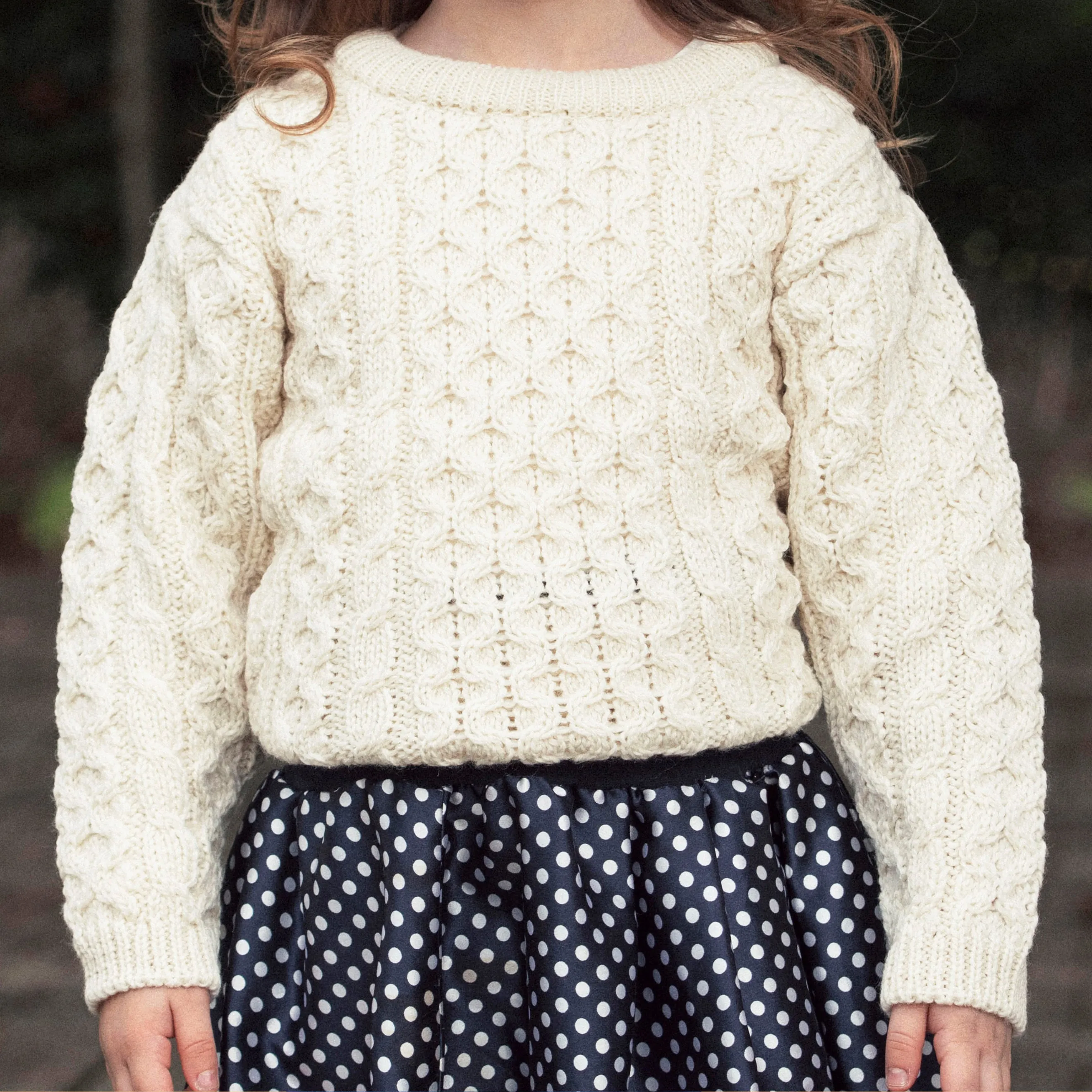 Natural Kids Unisex Crew Neck Aran Sweater